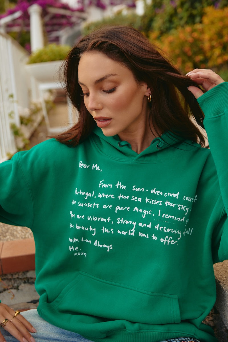 The Love Notes Portugal Hoodie, Green FINAL SALE