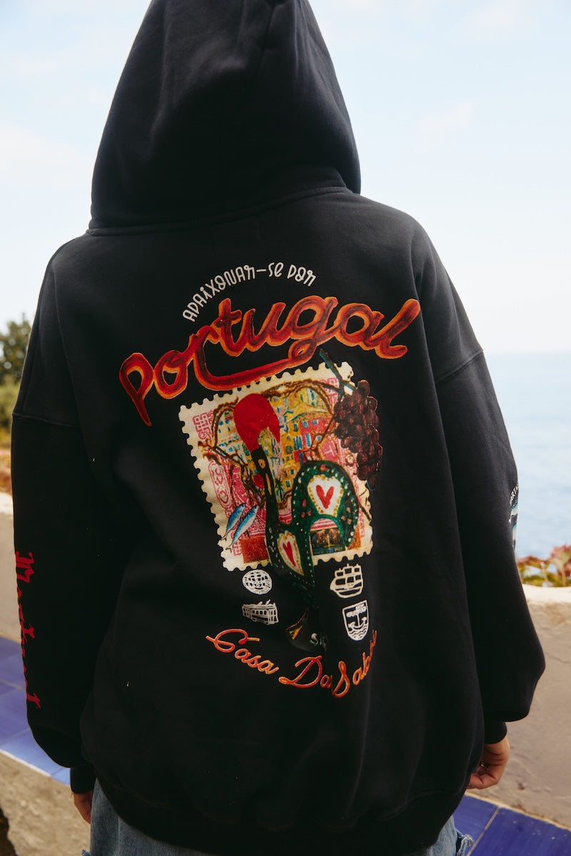 The Love Notes Portugal Hoodie, Black FINAL SALE