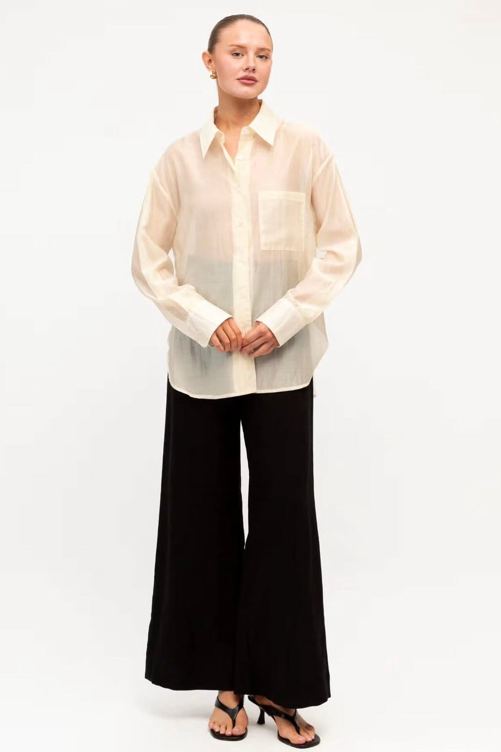 Jerry Sheer Shirt, Ivory