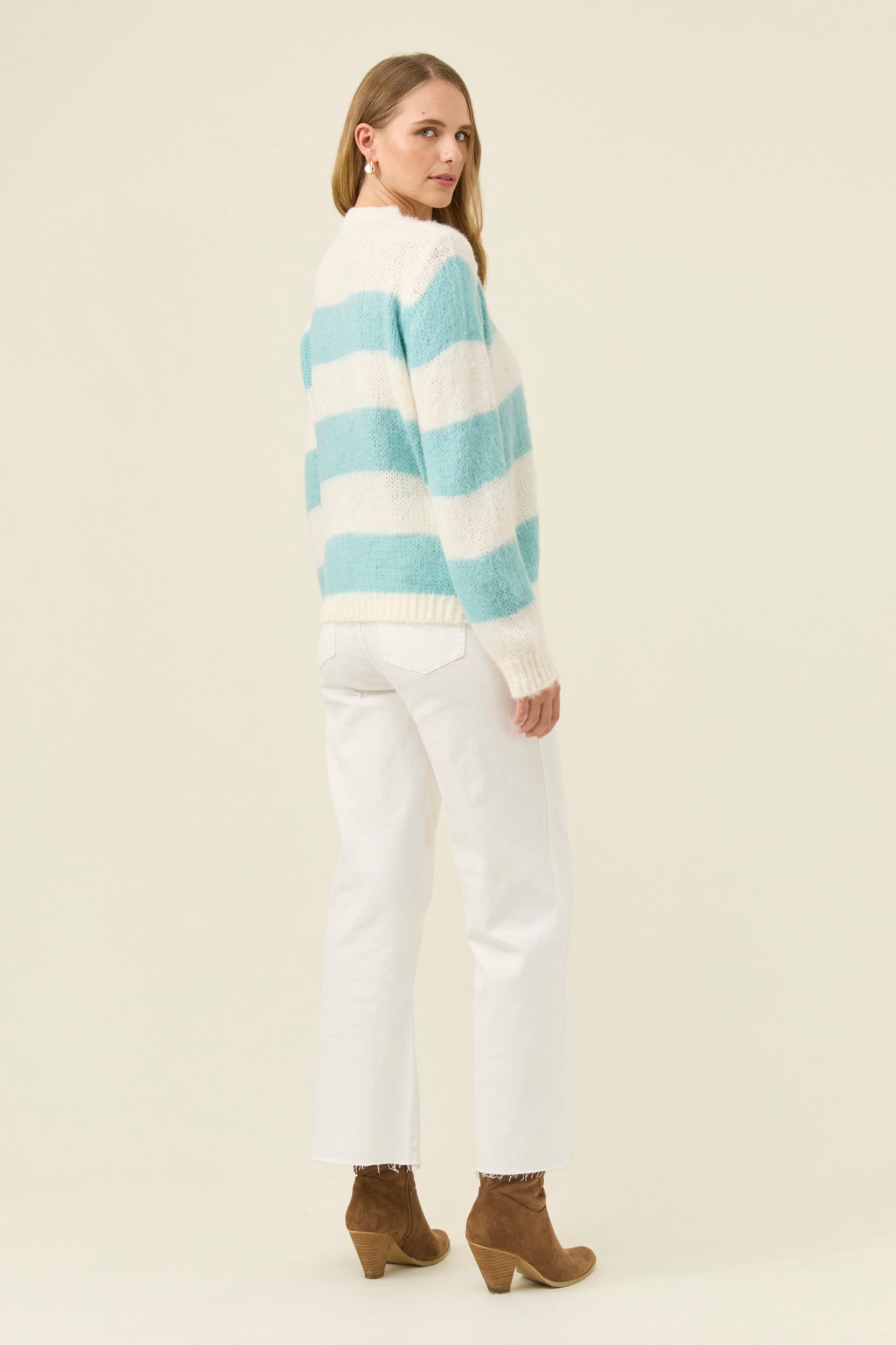 Pallas Stripe Jumper, Ice Blue