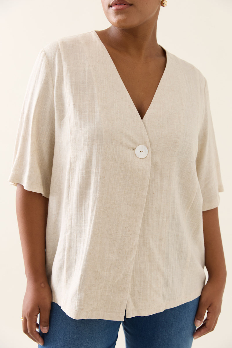 Ingrid Button Top, Canvas