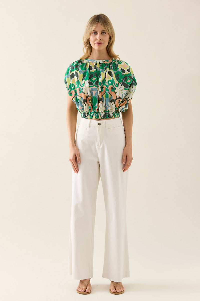 Aurora Reversible Crop Top, Paisley