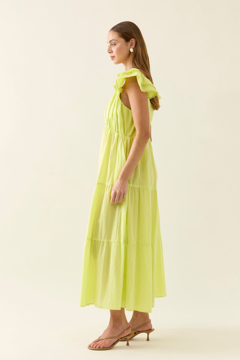 Aurora Frill Tank Dress, Pomelo