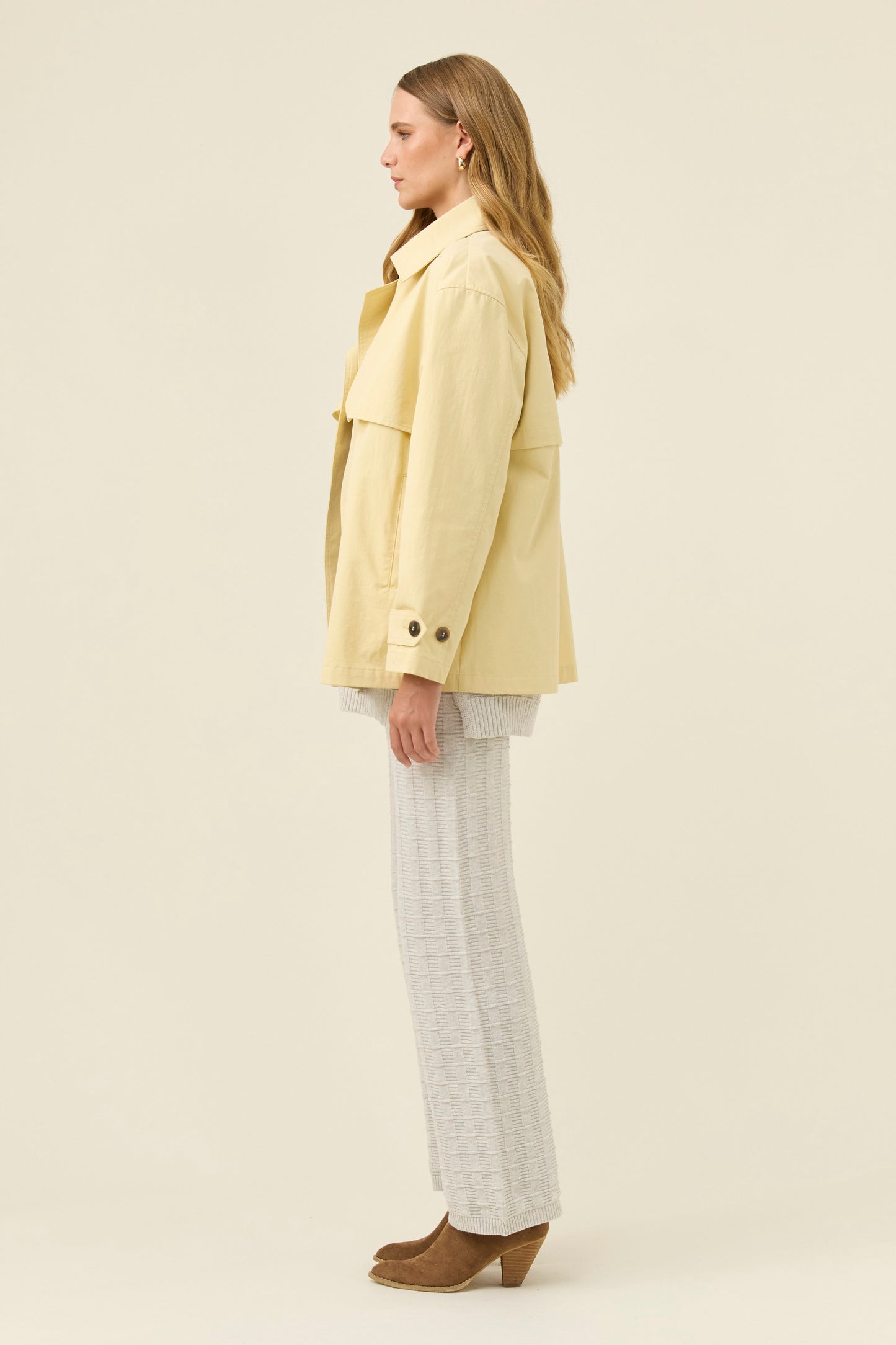 Farida Cropped Trench, Butter