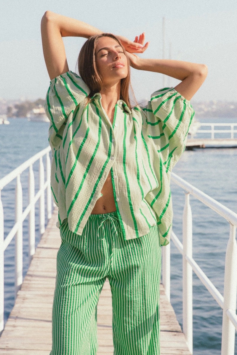 Leon Stripe Pants, Apple