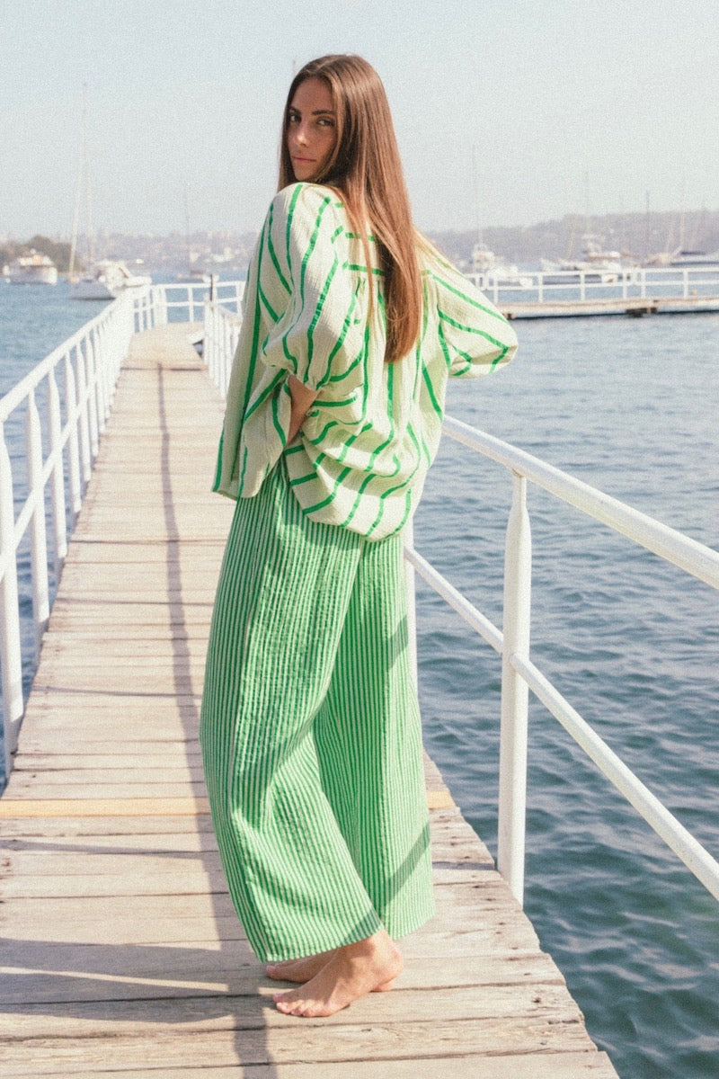 Otis Stripe Shirt, Lime