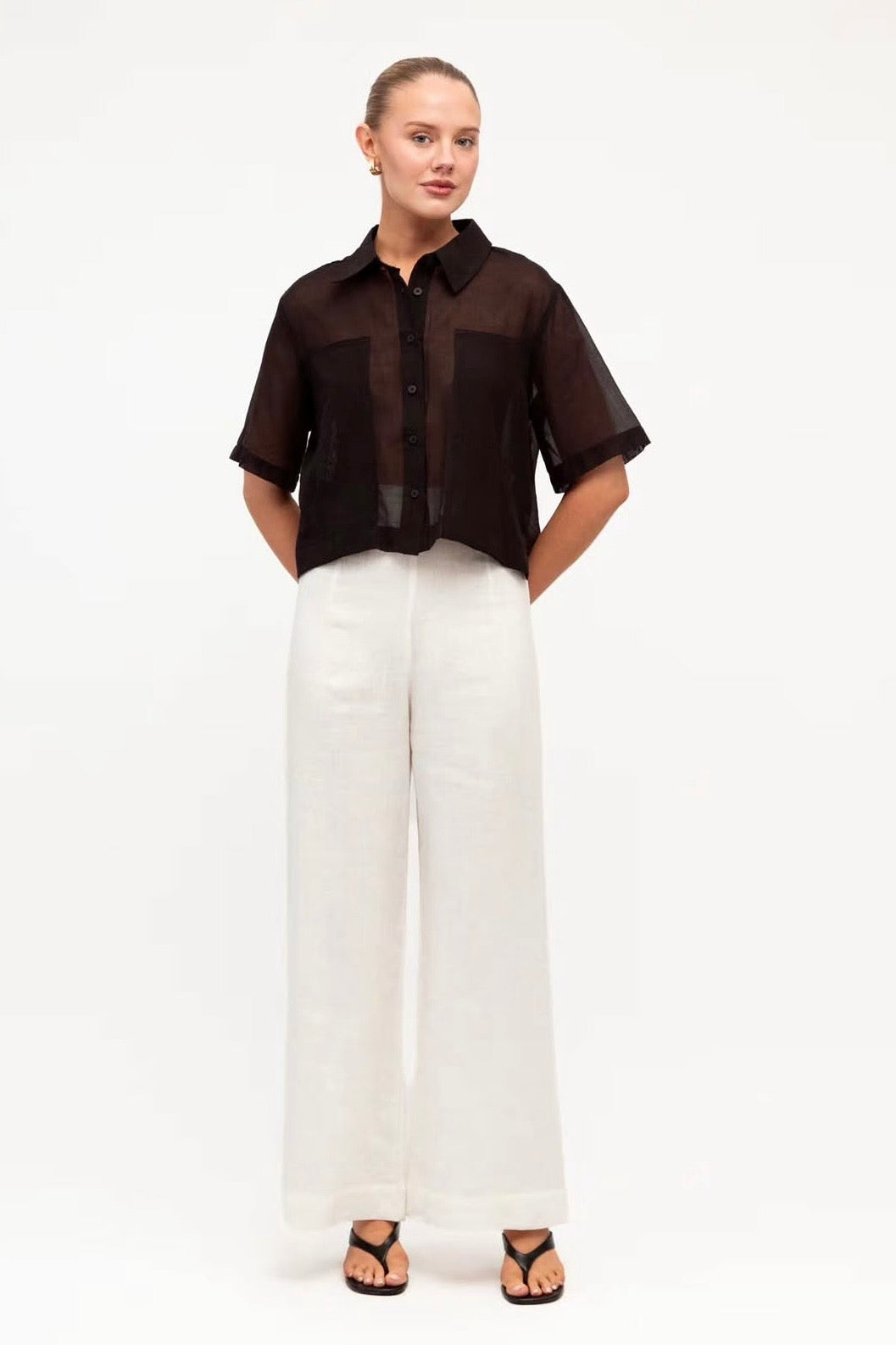 Sherry Sheer Shirt, Black
