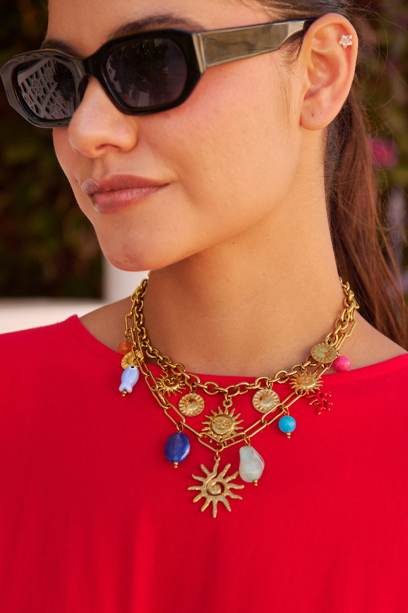 Paraty Charm Necklace, Sun
