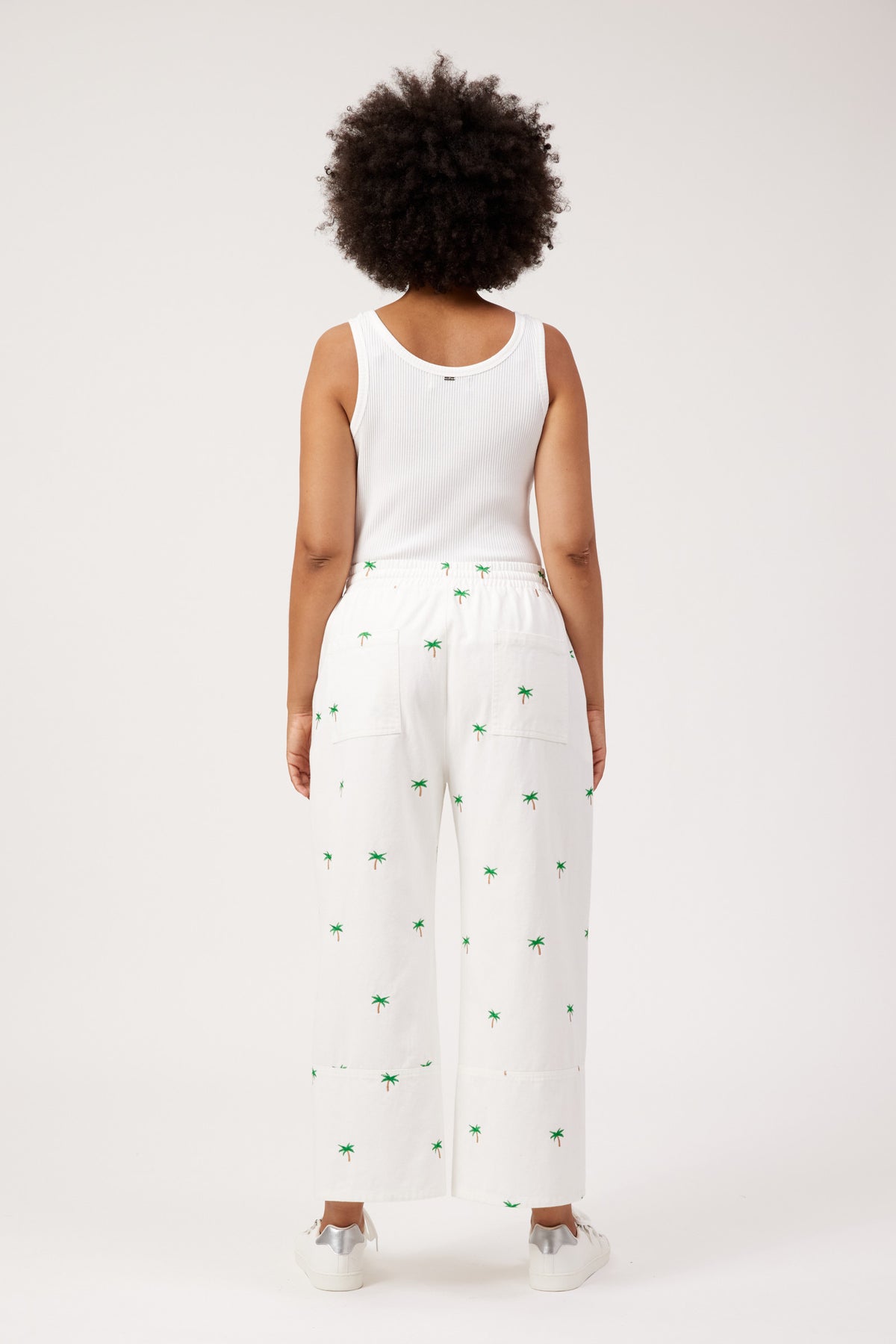 Mauritius Embroidered Denim Pant, White