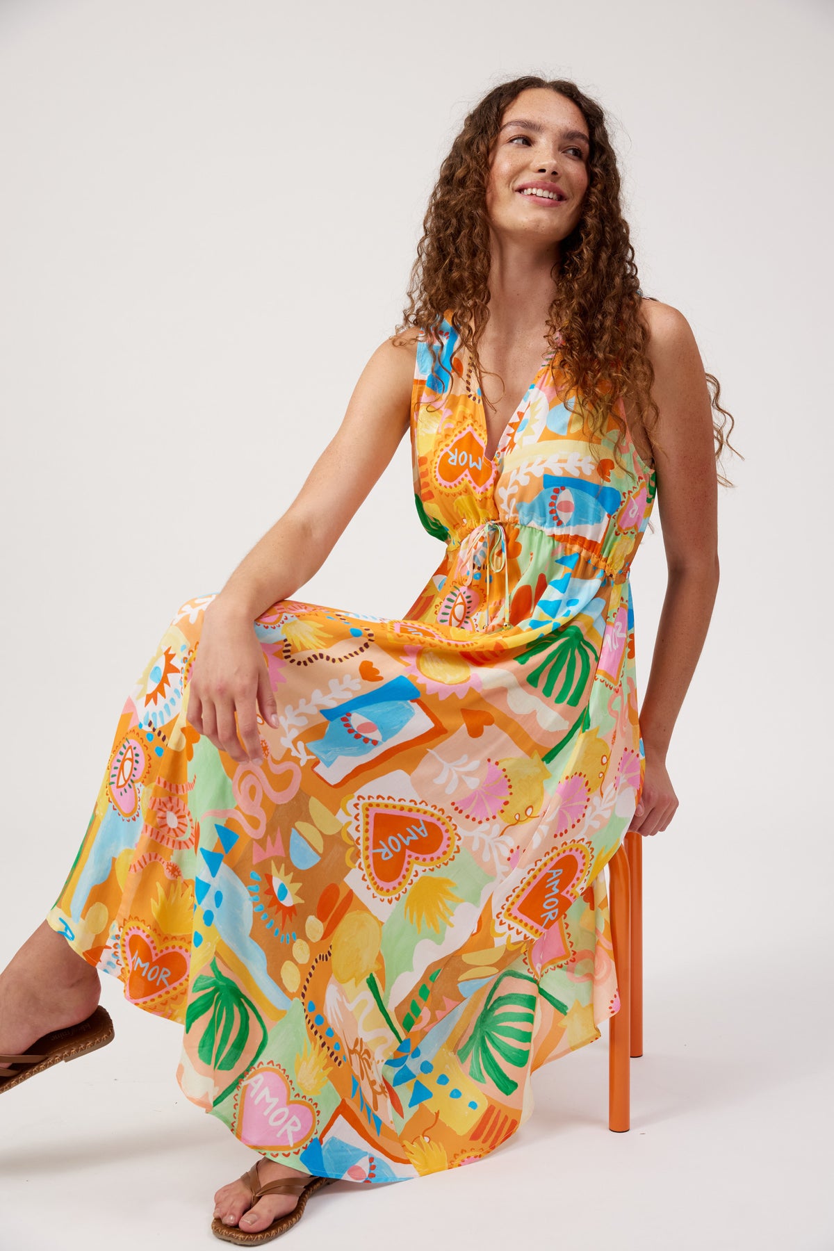 Mykonos Tie Midi Dress