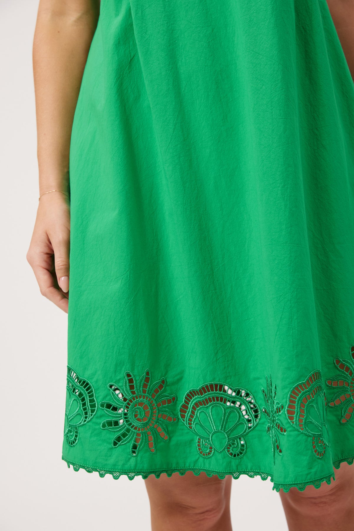Larissa Broderie Dress, Green