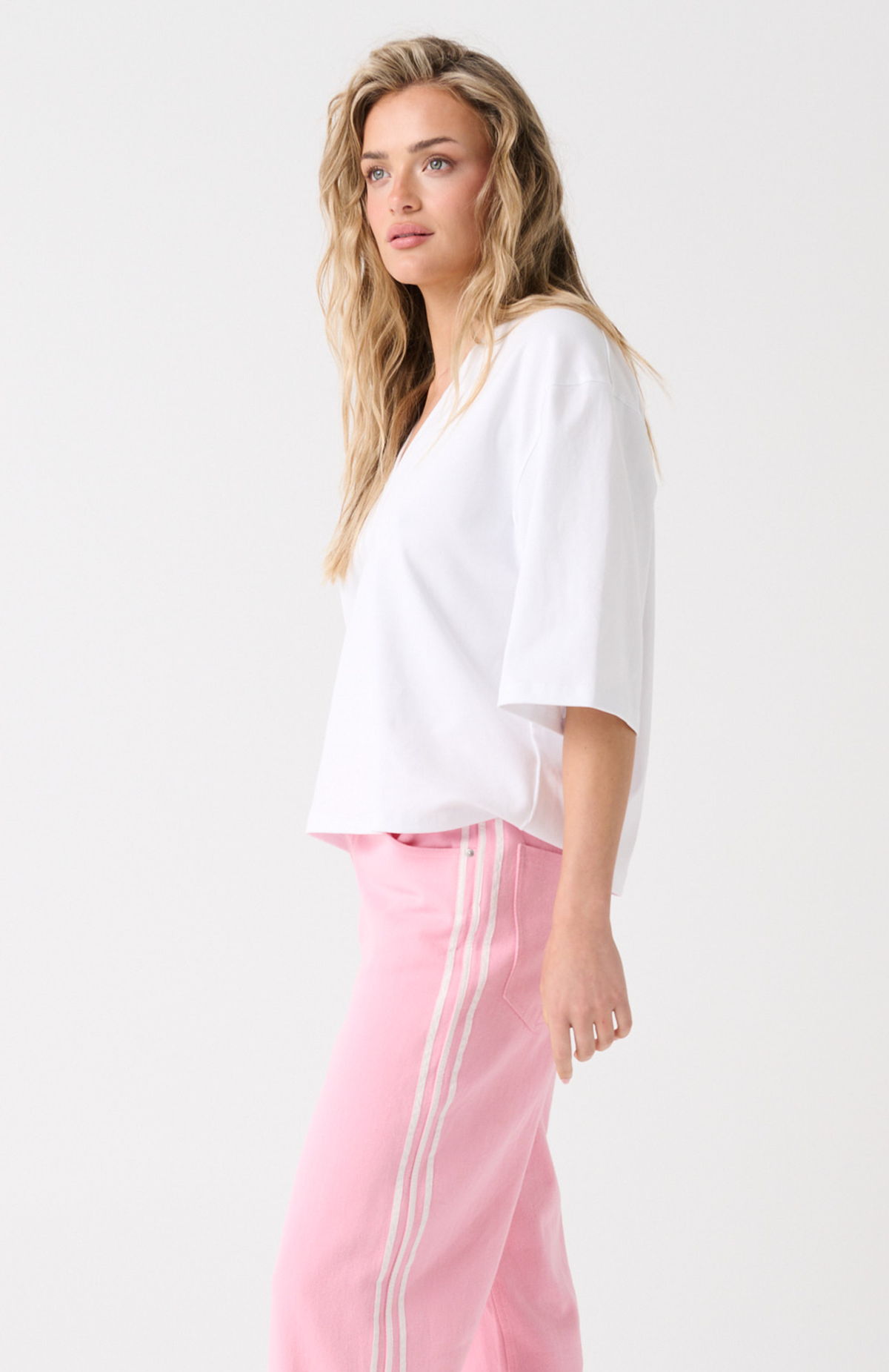 Mya V-Neck Tee, White
