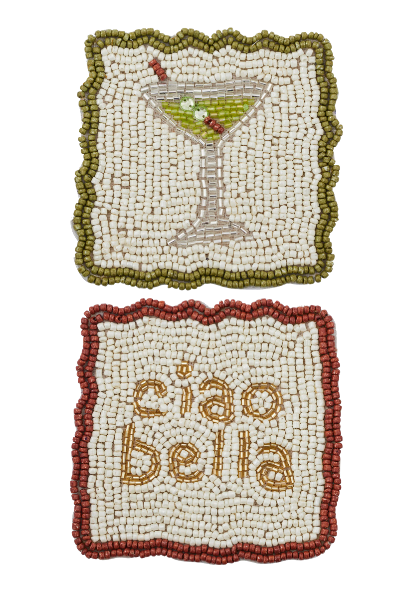 Ciao Martini Beaded Coasters