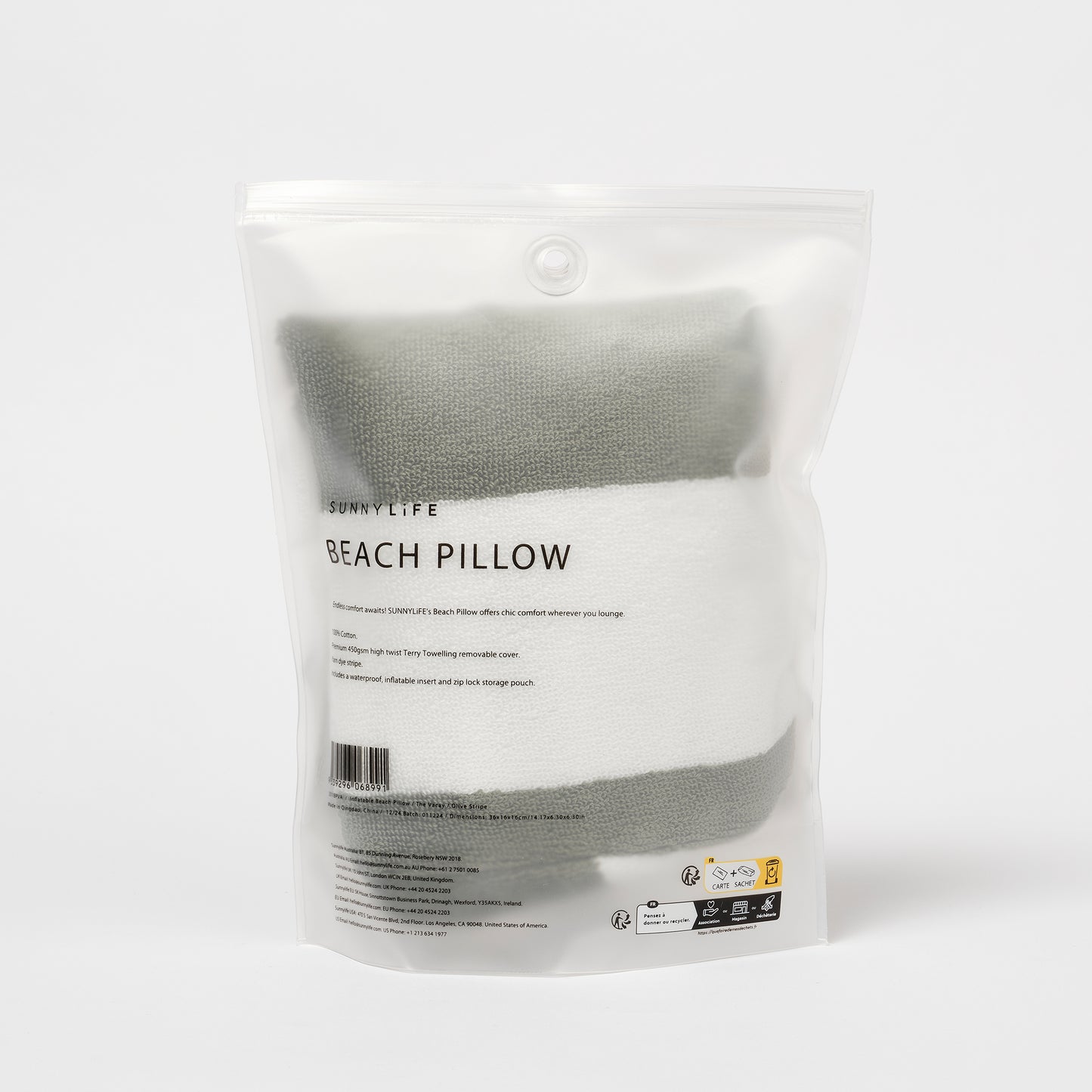Beach Pillow, Olive