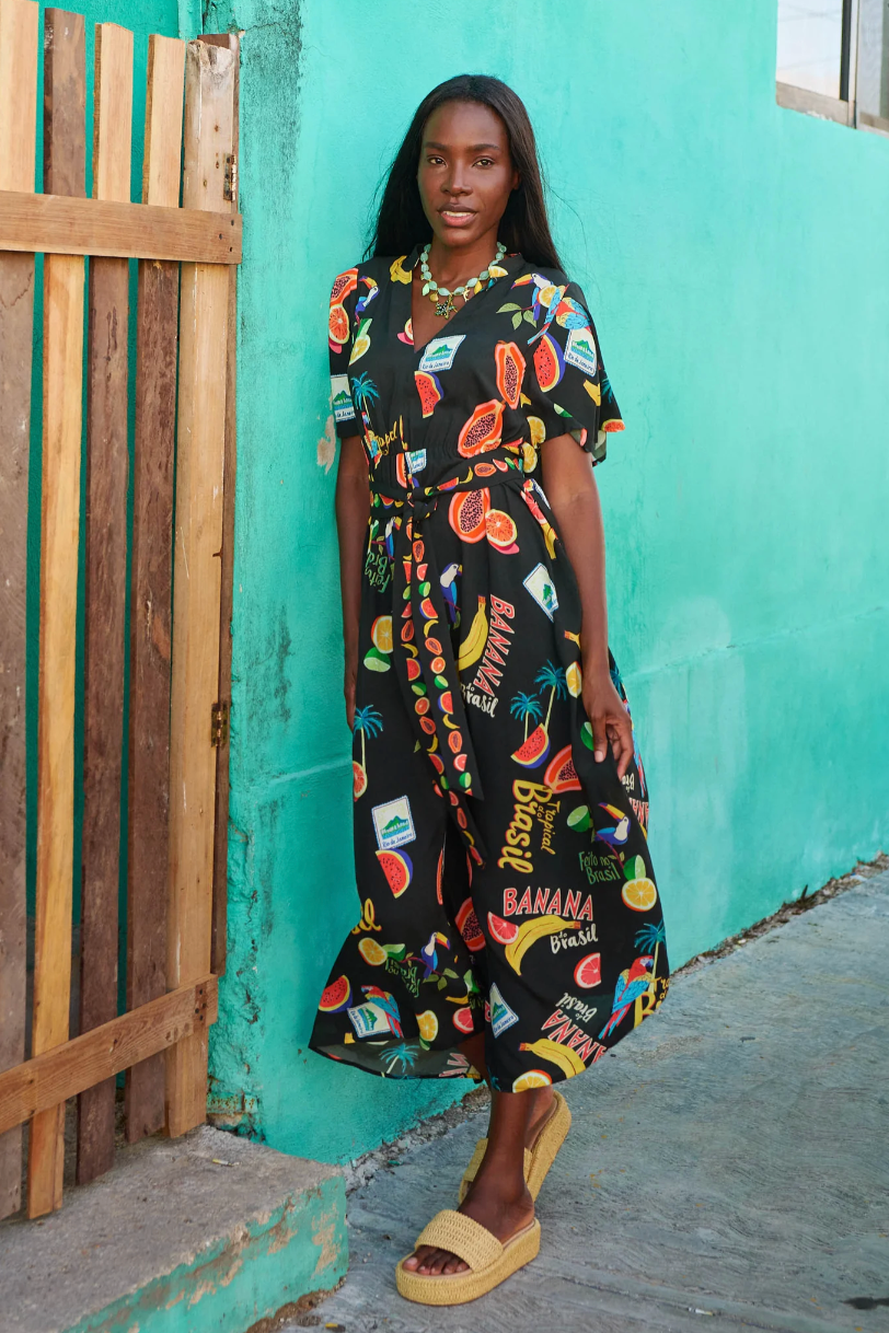 Cabana V-Neck Maxi, Black