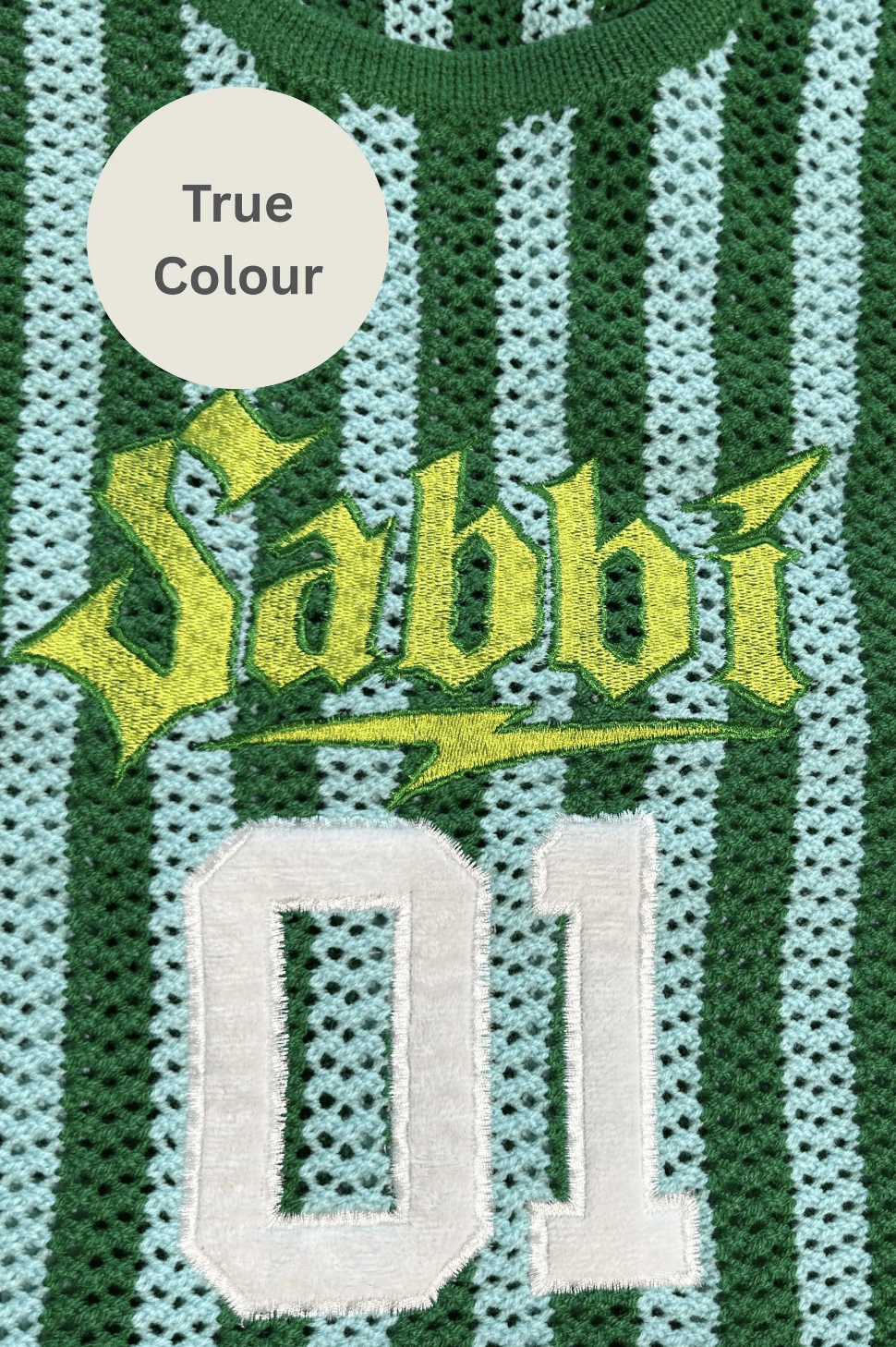 The Knit B-Ball Singlet, Green and Blue