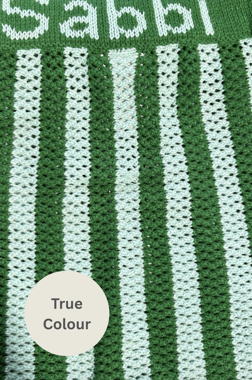 The Knit Stripe Bike Short, Green and Blue