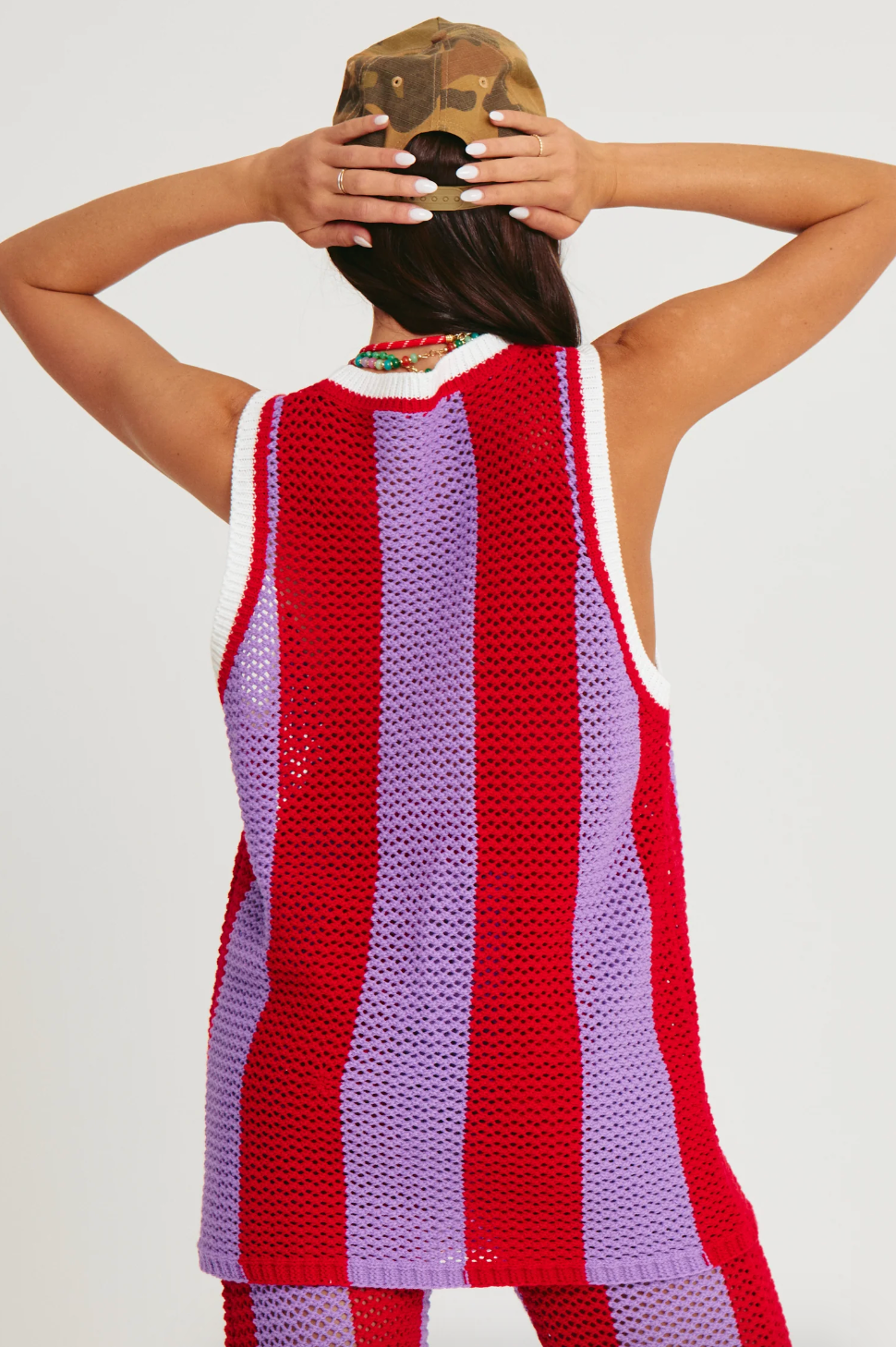 The Knit B-Ball Singlet, Red and Purple