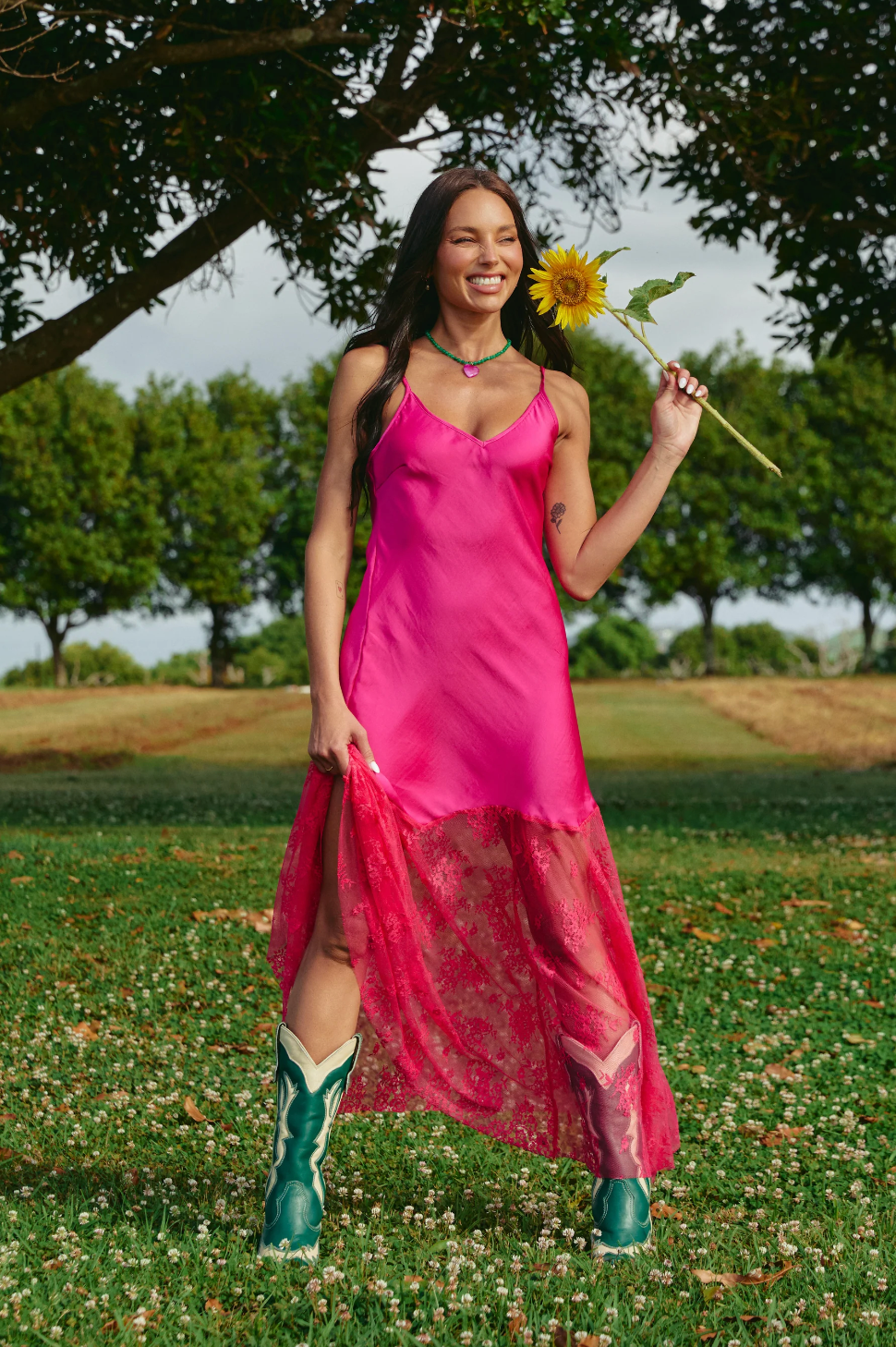 The Lace Maxi Dress, Pink FINAL SALE – FRANKIE + COCO