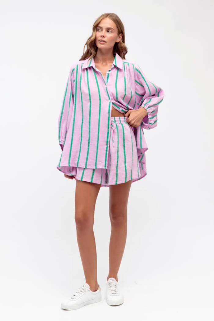 Otis Stripe Shirt, Lilac