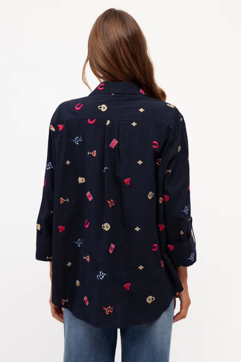 Midnight Embroidered Shirt