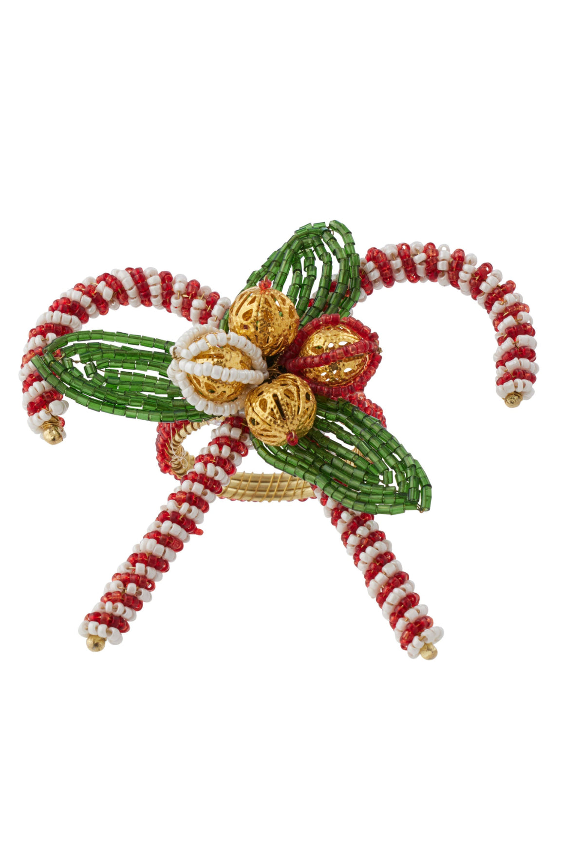 Beaded Candy Cane Napkin Ring