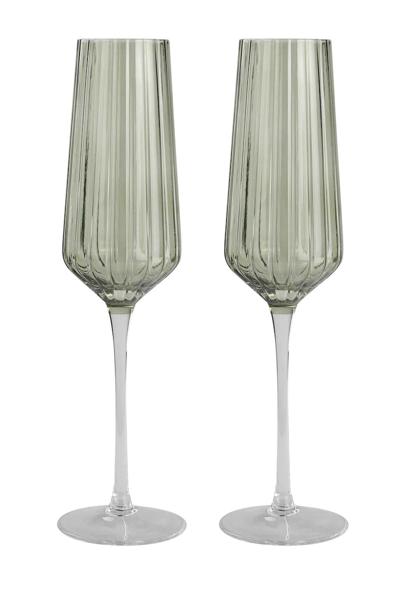 Ribbed Champagne Flutes