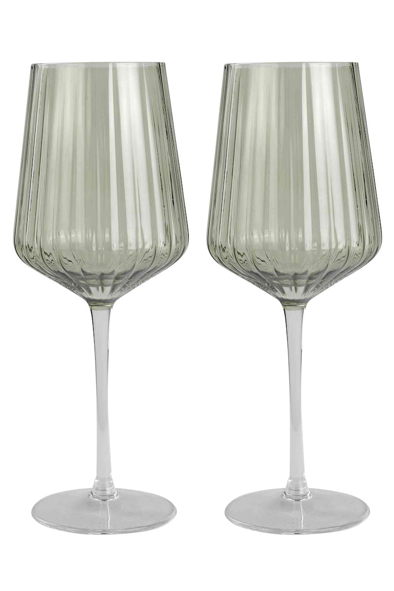 Ribbed Wine Glasses
