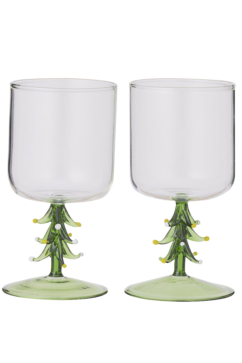 Christmas Tree Wine Glasses