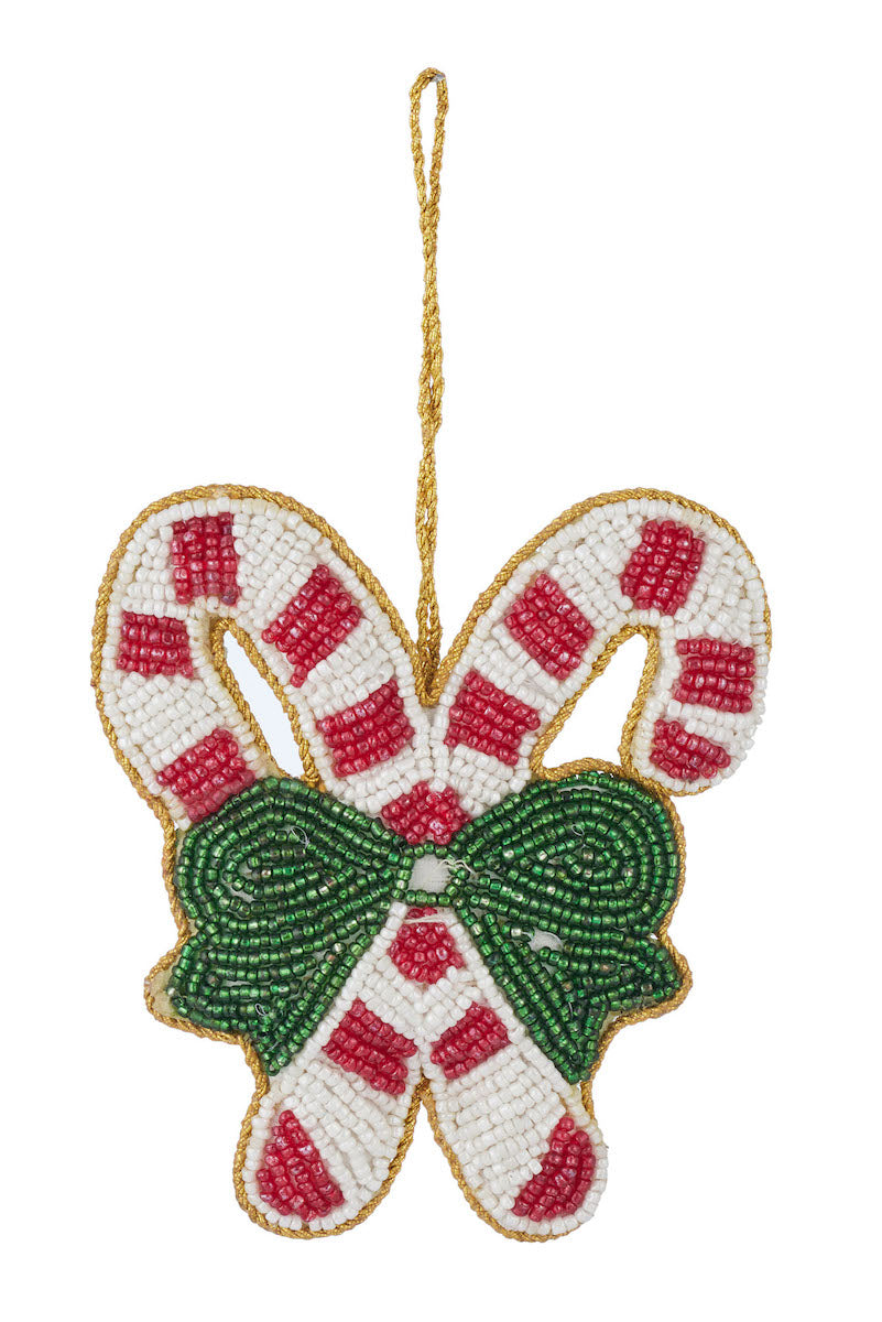 Beaded Candy Cane Ornament