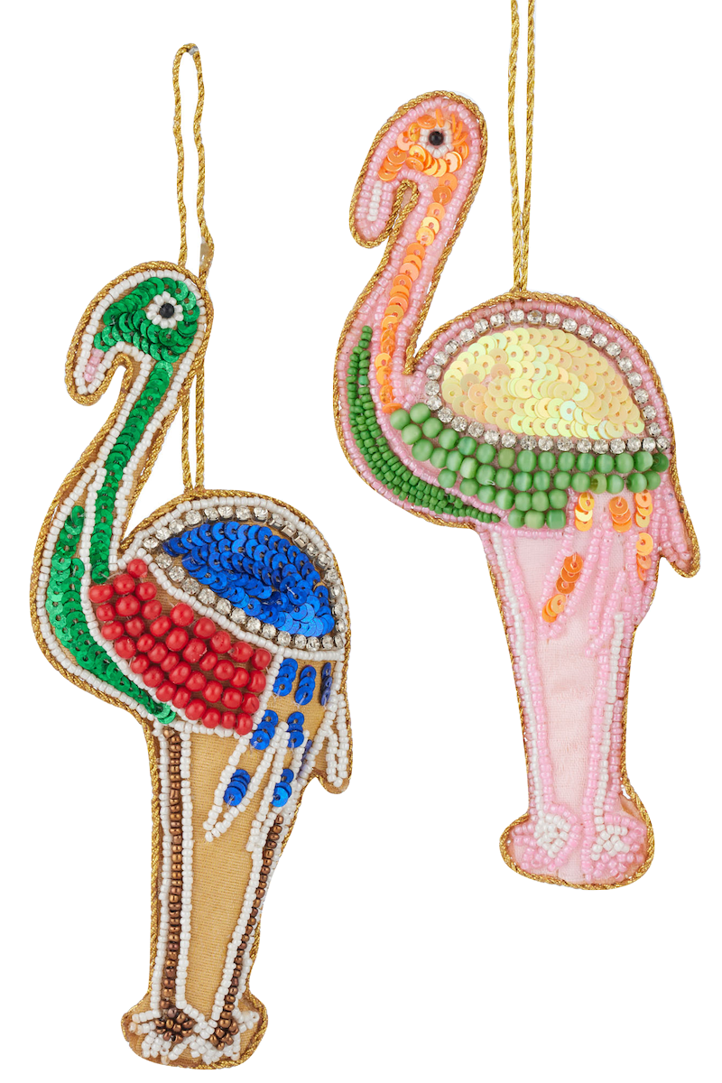 Beaded Flamingo Ornament