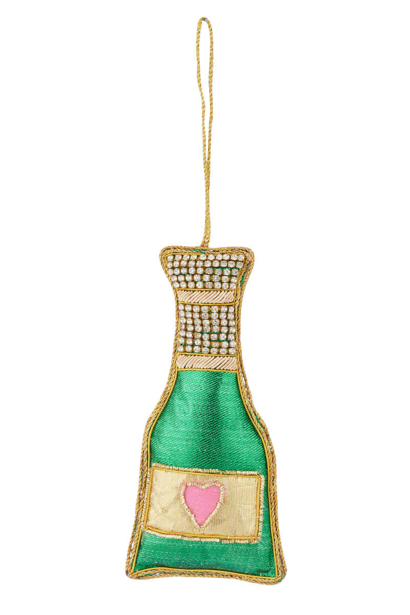 Beaded Champagne Ornament