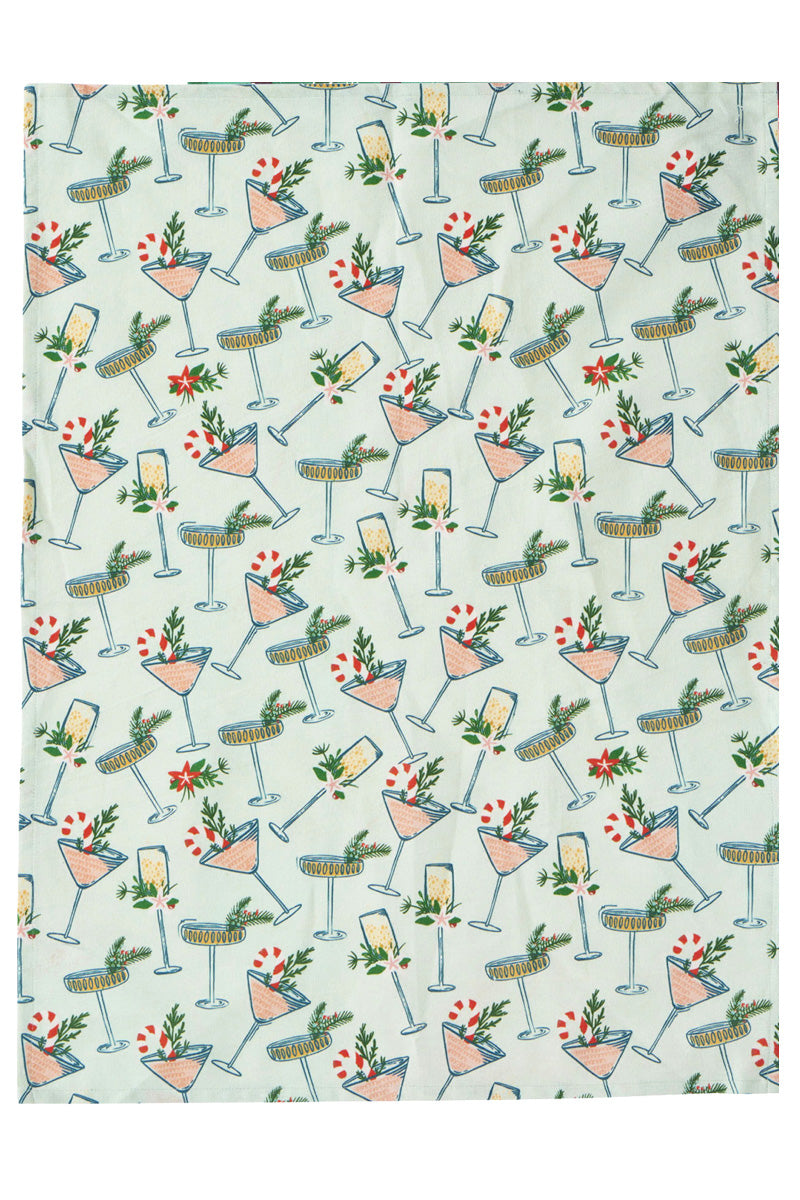 Christmas Cocktails Tea Towel