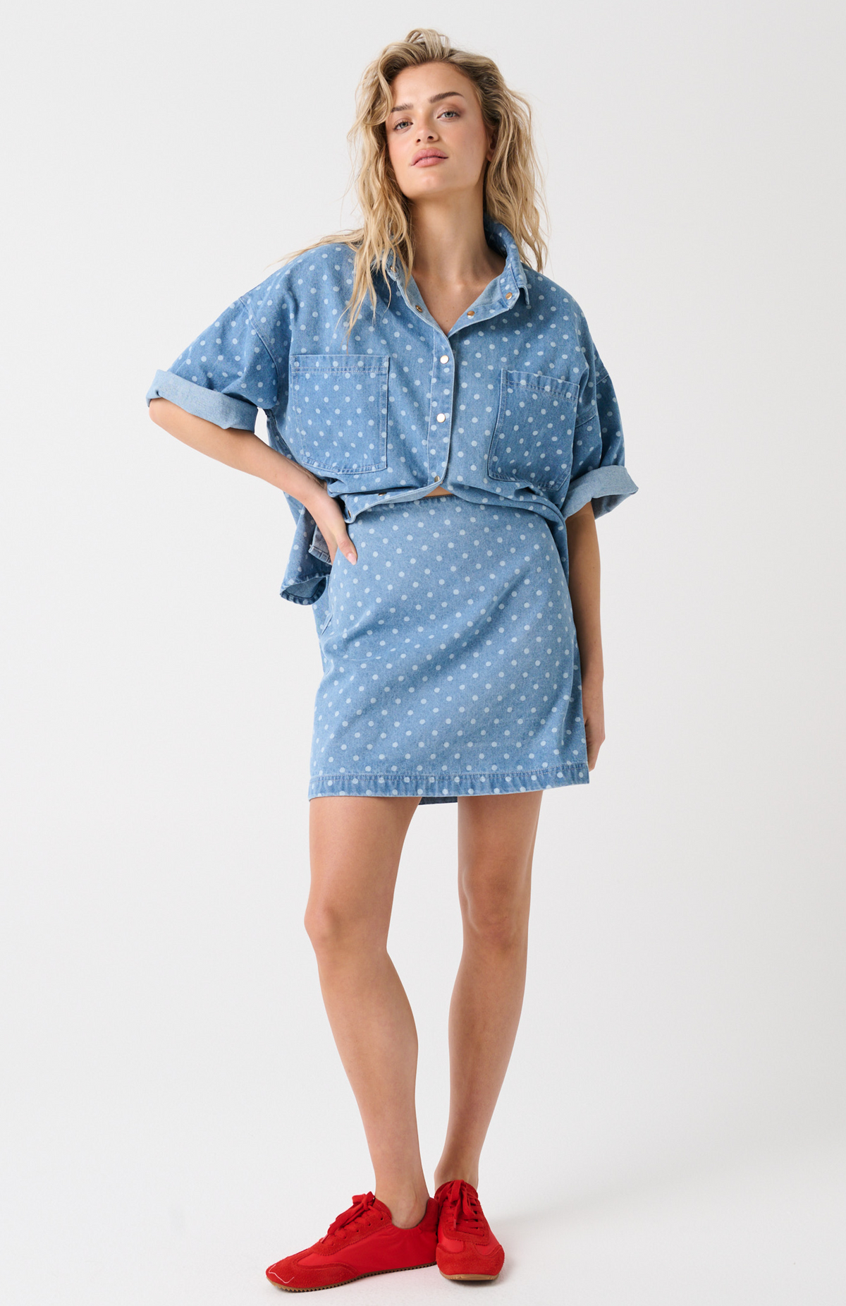 Lenny Skirt, Spot Denim