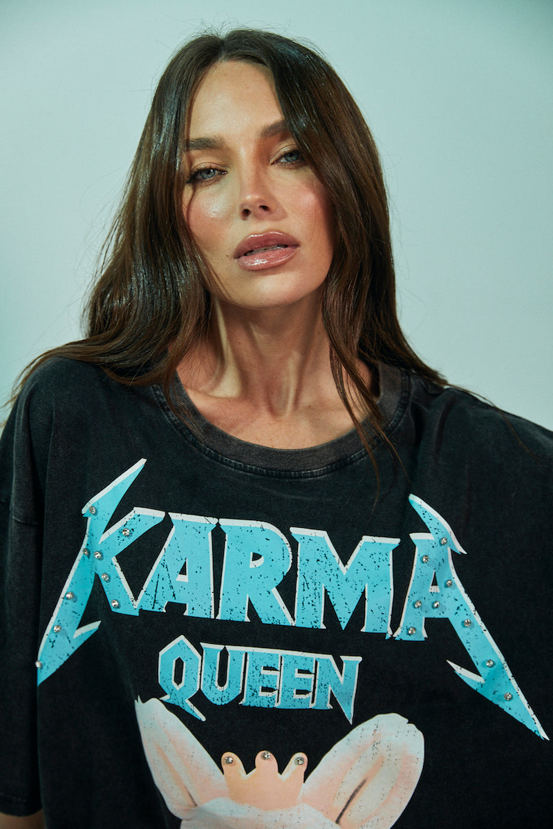 The Karma Queen Bling Tee, Black