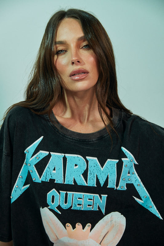 The Karma Queen Bling Tee, Black
