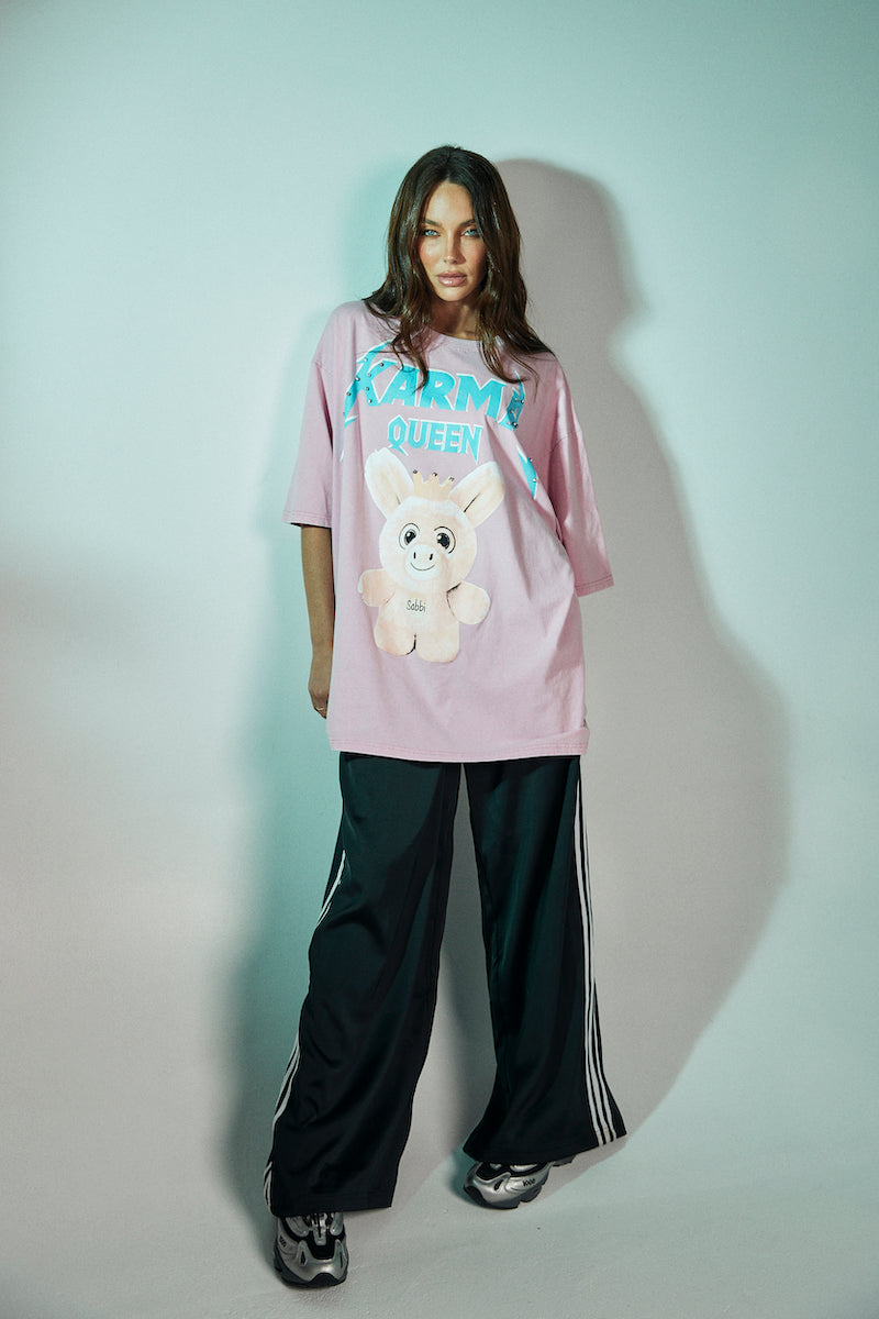 The Karma Queen Bling Tee,Pink