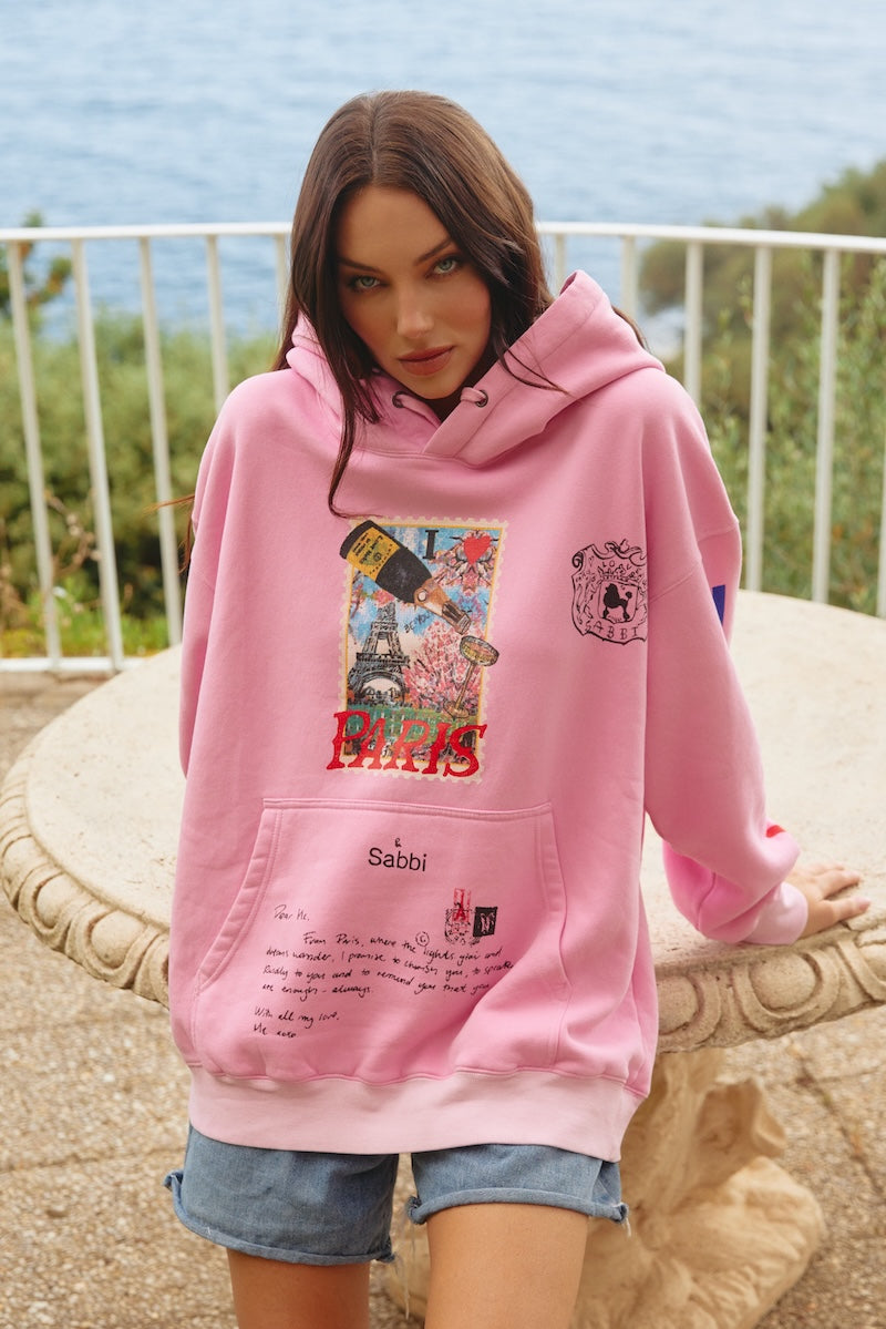The Love Notes Paris Hoodie, Pink
