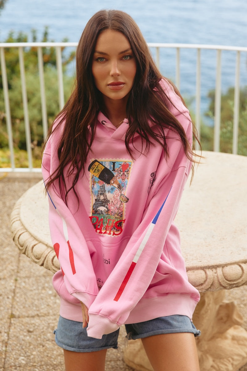 The Love Notes Paris Hoodie, Pink