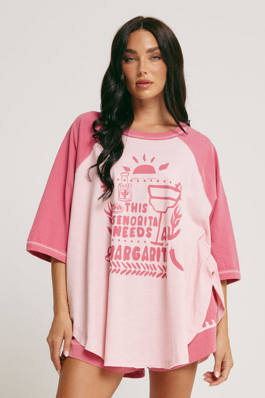 The Raglan Margie Tee, Pink