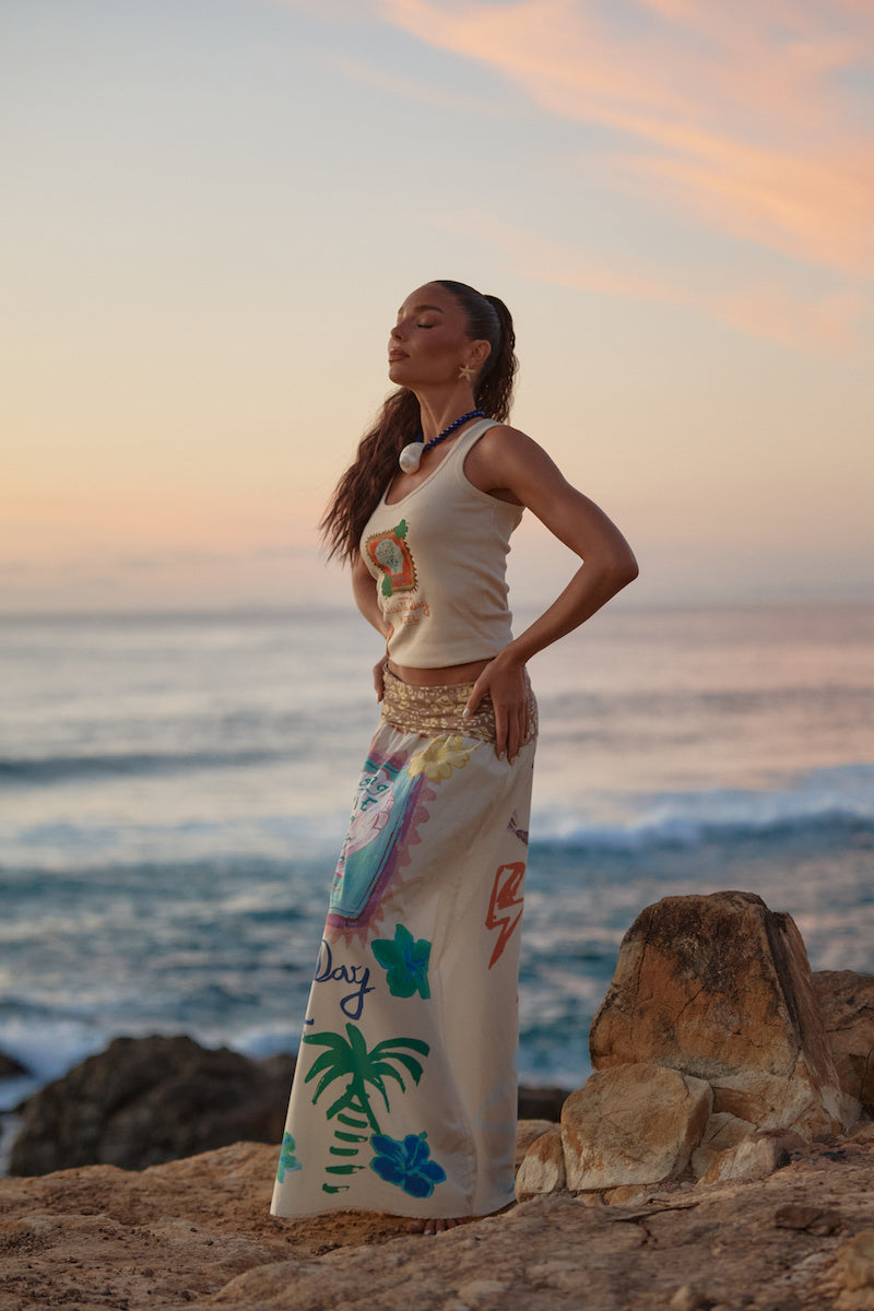 The Maxi Seas the Day Skirt, Cream