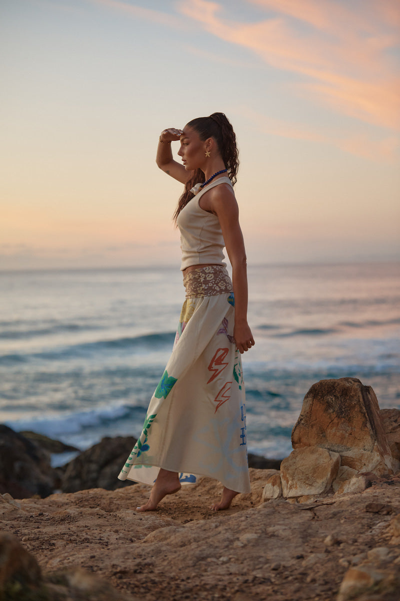 The Maxi Seas the Day Skirt, Cream