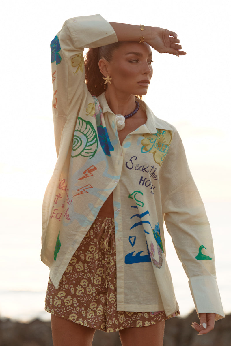 The Don Julio Seas the Day Shirt, Cream