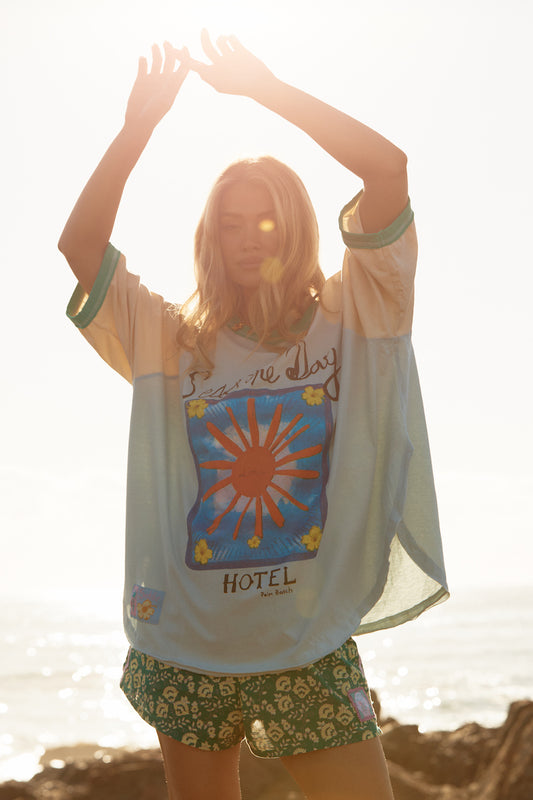 The Seas the Day Raglan Tee, Sky