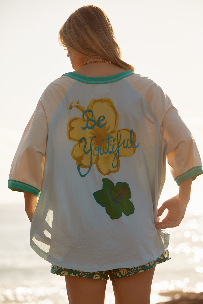 The Seas the Day Raglan Tee, Sky