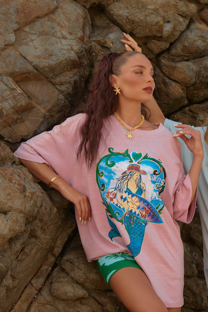 The Oversize Resting Beach Face Tee, Mauve