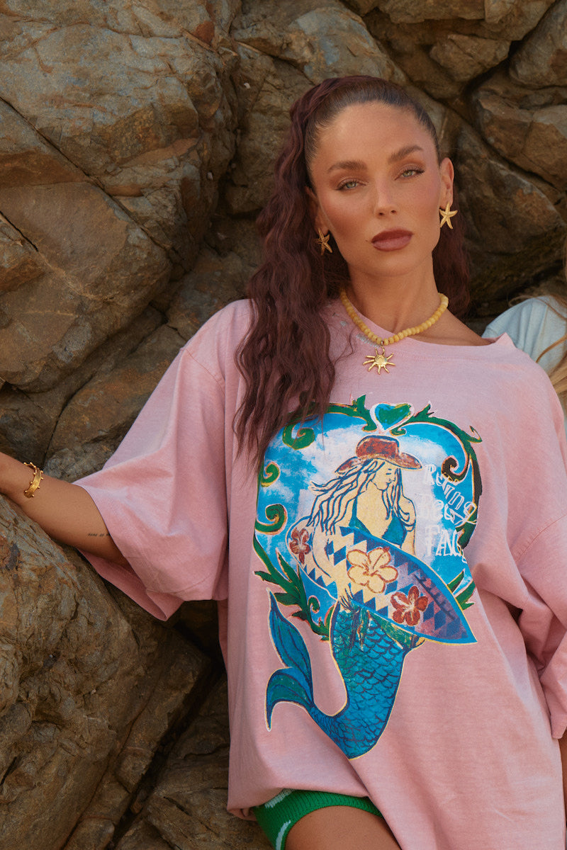 The Oversize Resting Beach Face Tee, Mauve