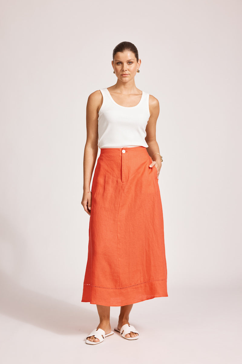 Miramar Maxi Skirt, Coral