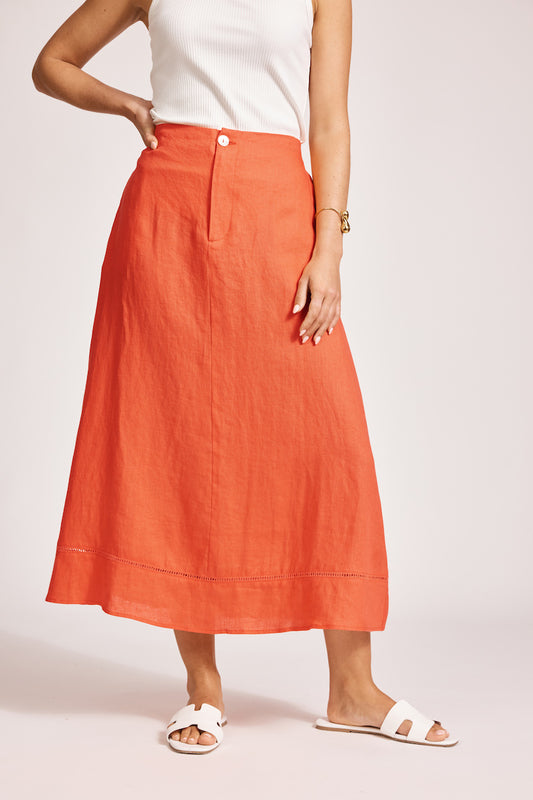 Miramar Maxi Skirt, Coral