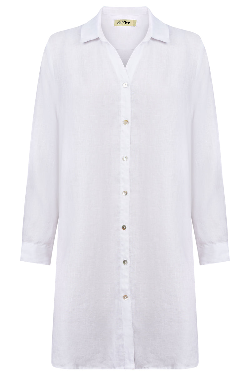 Miramar Shirt Dress, White